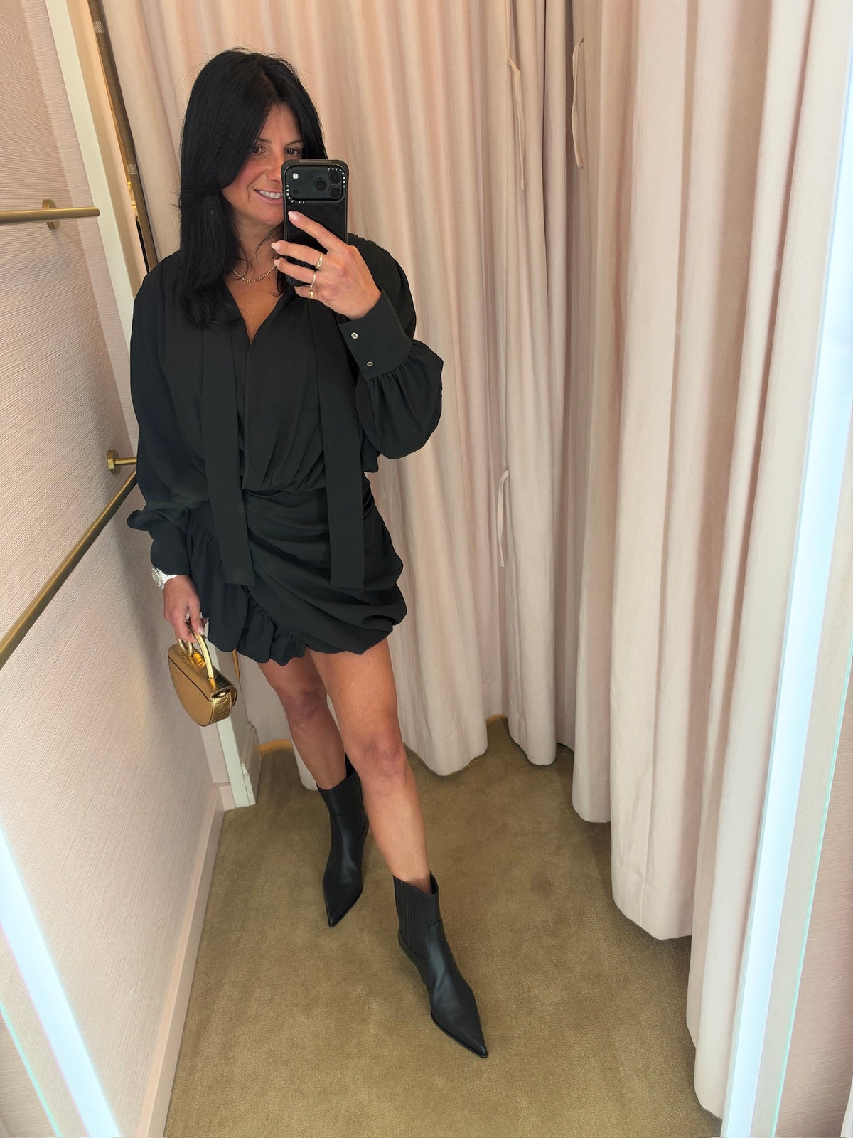 BOUNCE DRAPED MINI DRESS